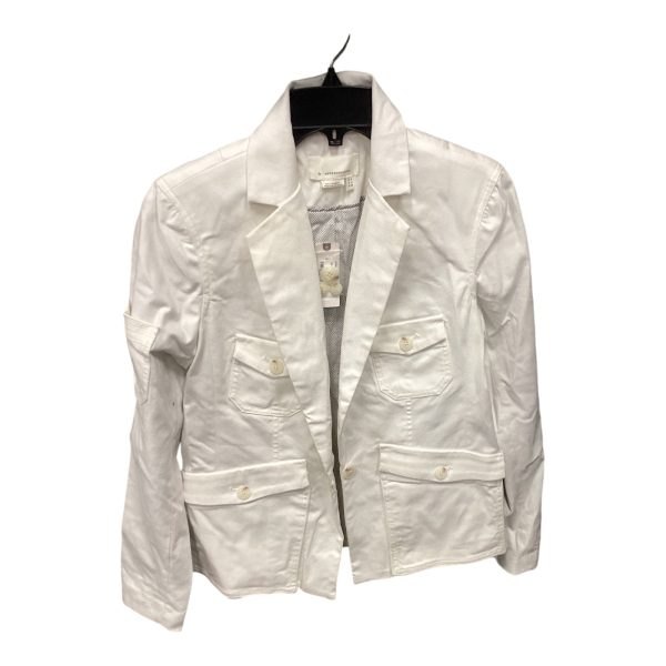 Jacket Denim By Anthropologie In White Denim, Size: 2 Supply