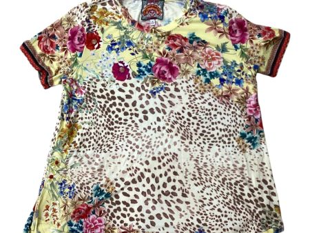 Top Short Sleeve Designer By Johnny Was In Floral Print, Size: M For Discount