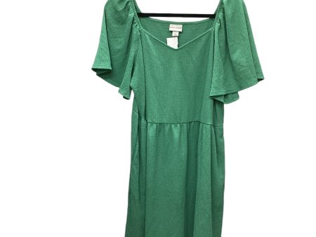 Dress Casual Midi By Ava & Viv In Green, Size: 1x Online Sale