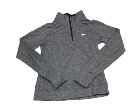 Athletic Top Long Sleeve Collar By Pink In Grey, Size: M Online now