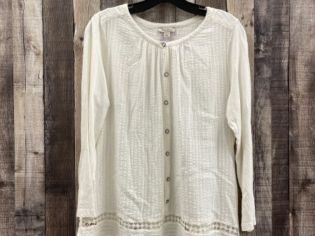 Top Long Sleeve By Lucky Brand In White, Size: L Supply