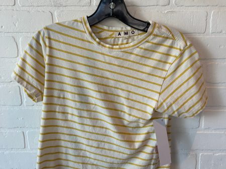 Top Short Sleeve Basic By Amo In Cream & Yellow, Size: Xs Online Hot Sale