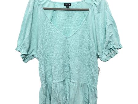 Top Short Sleeve By Torrid In Blue, Size: 1x Online Hot Sale