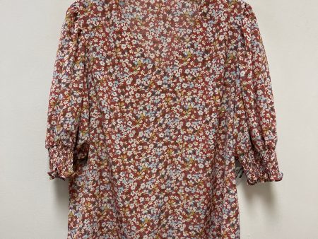 Top Short Sleeve By Shein In Floral Print, Size: Xl Supply