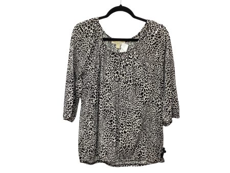 Top Long Sleeve By Michael By Michael Kors In Animal Print, Size: 1x For Sale