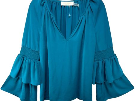 Lali V-Neck Bell Sleeve Top Designer By Ramy Brook In Aqua, Size S Online Hot Sale