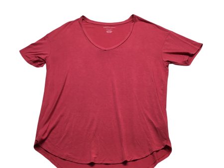 Top Short Sleeve Basic By American Eagle In Pink, Size: S on Sale