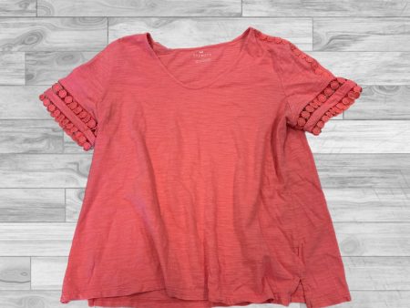 Top Short Sleeve By Talbots In Coral, Size: L Online Hot Sale