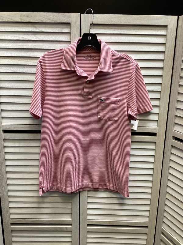 Top Short Sleeve By Vineyard Vines In Pink & White, Size: S on Sale