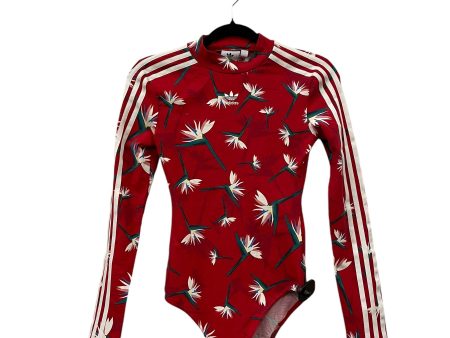 Athletic Top Long Sleeve Crewneck By Adidas In Red, Size: Xs on Sale