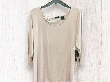 Top 3 4 Sleeve Basic By T Tahari In Taupe, Size: 1x For Sale